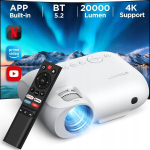 Projektor Kaasaskantav LED-projektor WiFi, Bluetoothi, USB ja 4K toega