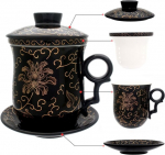 Portselanist teetass kaanega, Hiina Jingdezhen, koju/kontorisse, 1 tk.