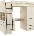 Meblocross Level L korrusvoodi 200x90 cm, tamme/mandli viimistlus