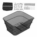 Jalgratta tagumine korv, 39x31x21 cm, must, metall