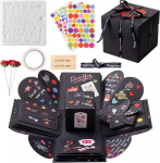 K&auml;sitsi valmistatud kinkekarp Intrend &ndash; kohandatav must karp erilisteks s&uuml;ndmusteks, 12.5 x 12.5 x 12.5 cm