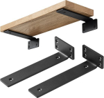 Metallist riiuliklamber - seinale kinnitatav - 15 cm - must
