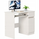 Valge modernne kirjutuslaud sahtliga, mahukas ja praktiline