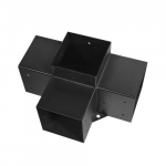 Pergola kinnituskomplekt, 4-suunaline nurgakinnitus, 142x142 mm, must, teras