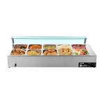 Toidusoojendaja, elektriline roostevabast terasest aurup&otilde;hine buffet Bain Marie, 146x69x38.5 cm, h&otilde;bedane