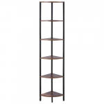 Nurgariiul, 6-astmeline nurgariiul LED-valgusega, 28.5x28.5x171.5 cm, mustpruun, metall puit