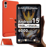 Tahvelarvuti Blackview ZENO 1 8" FHD AI x Android 15, RAM 18 GB ROM 256 GB/SD 2 TB, 6000mAh Widevine L1 1080P WPS Oranž