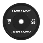 Raskusketas TUNTURI Platinum Bumper Plate, must, 50mm, 15 kg