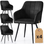 4 tooli komplekt Akord Luxano, must