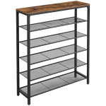 Kaasaegne metallist jalan&otilde;ude riiul, pruun &ndash; 8-korruseline avatud riiuli disain (100&times;30&times;110 cm)