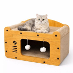 trys60 kasside kraapimisalus&ndash;maja lamamisala ja m&auml;nguasjadega, 51&times;27&times;30 cm