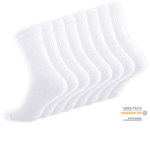 MEGA pakk, unisex valged puuvillased spordi- ja vabaajasokid, 8 paari, 35-38