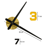 3D DIY kleebitav seinakell 100&ndash;120 cm &ndash; must ja kuldne