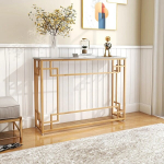 Konsool 110x30x81cm, valge/kuldne v&auml;rv