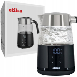 Juhtmevaba klaasist elektriline veekeetja 1,7 l 2200 W temperatuuri reguleerimisega, Belaidis stiklinis elektrinis virdulys 1,7 l 2200 W su temperatūros reguliavimu