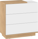 Hybrid HYB-09 Moodne kummut &ndash; Cremona tamm / valge k&otilde;rgl&auml;ige, 3 sahtlit