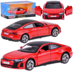 Metallist auto AUDI RS e-tron GT heli- ja valgusefektidega, punane