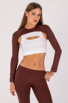 Bolero FLEX SLEEVE Flexit Giulia, v&auml;rv hot chocolate