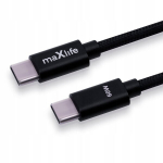 Usb-c-usb-c kaabel, 1m, 60w, kiirlaadimine, must nailon