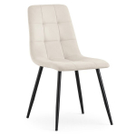 Sametist polsterdatud tepitud tool NERO &ndash; beež mustade jalgadega