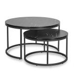 Diivanilaudade komplekt Mebel Elite MAURO MAX Must marmor