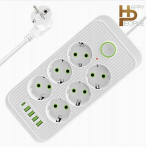 Pikendusjuhe 6 pistikupesadega Happy People andy, 2 meetrit