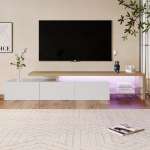 Televiisorialus, valge, MDF, 200 cm