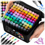 80 tk. &uuml;mbrisega alkoholimarkerite komplekt, kahepoolne