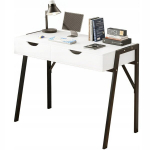 Kaasaegne kirjutuslaud loft-sahtlitega, valge, mustadel jalgadel, premium loft 80 cm