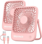 Vaikne 3-kiiruseline USB-C lauaventilaatorite komplekt Warmco 2 tk