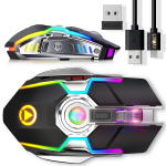 LIVMAN A5 - juhtmevaba laetav arvutim&auml;nguhiir RGB-valgustusega, 1600 DPI