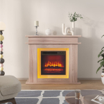 Elektrikamin - LED ja k&uuml;ttefunktsioon - 3D leegiefekt - taimer - Tamme v&auml;rv