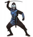 "K&Uuml;BERNINJA" (kapuutsiga mantel, vest, v&ouml;&ouml;, k&auml;ekaitsmed, mask vilkuvate helendavate silmade ja 3 robotih&auml;&auml;lega)