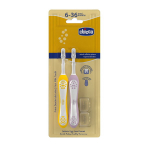 Hambaharjade komplekt Chicco First Milk Teeth 6&ndash;36 kuud, eriti pehmete harjastega, 2 tk