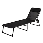 Lamamistool Patio Toluca, kokkupandav, reguleeritava seljatoega, tekstiileenist, must