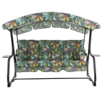 Aia kiik Patio Ravenna Black Edition 4‑kohaline troopilise mustriga ja reguleeritava varikatusega