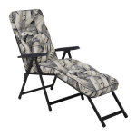 Aialamamistool terrassile &bdquo;Lena Lounger&ldquo; Black Edition jalatoe, reguleeritava seljatoe ja polsterdatud padjaga