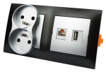 Seinakontakt 1 Usb 3.0, 1 Rj-45 Cat.6 ja 2x 230v