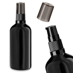 Must klaaspudel 100 ml musta pumbaga ja korgiga, 5‑osaline komplekt