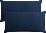 Mikrokiust padjap&uuml;&uuml;rid lukuga, 50&times;91 cm, tumesinine, 2 tk.