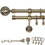 Metallist topelt Kardinapuu 200 cm 19 Mm kuldne antiikne kuu spinner