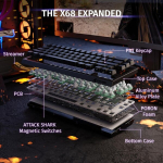 ATTACK SHARK X68 HE kiire reaktsiooniga mehaaniline m&auml;nguklaviatuur RGB-valgustusega, must kontuur