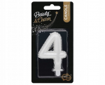 K&uuml;&uuml;nal Number 4 NELJAS P&auml;rl VALGE 7cm
