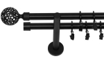 Topelt kardinapulk 320 cm 19 Mm Black Matt Moon Silent piikidega