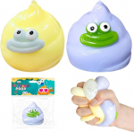 Stressivastaste pallide komplekt Squishy Poo Monster Taba Squishy 2 tk Lilla ja kollane