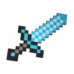 Pehme vahtplastist teemantm&otilde;&otilde;k Minecraft 45 cm sinine