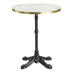 Bistro laud 60x73 cm valge musta marmorimustriga malm