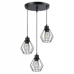 Loft Brylanti rippvalgusti, 3x E27, must