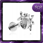 Titaanist labret k&otilde;rvar&otilde;ngas "mardikas", h&otilde;bedane, 1,2/8 mm
