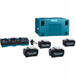 Makita Xgt 40v toiteplokk: 4x5,0ah akud, laadija, Makpac &uuml;mbris
